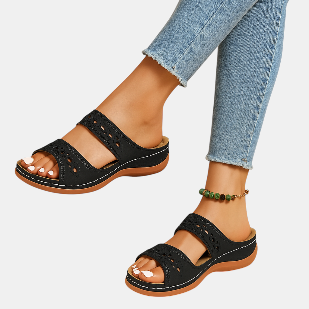 Luxueuze sandalen voor wandelen met ondersteunend voetbed en verstelbare bandjes.