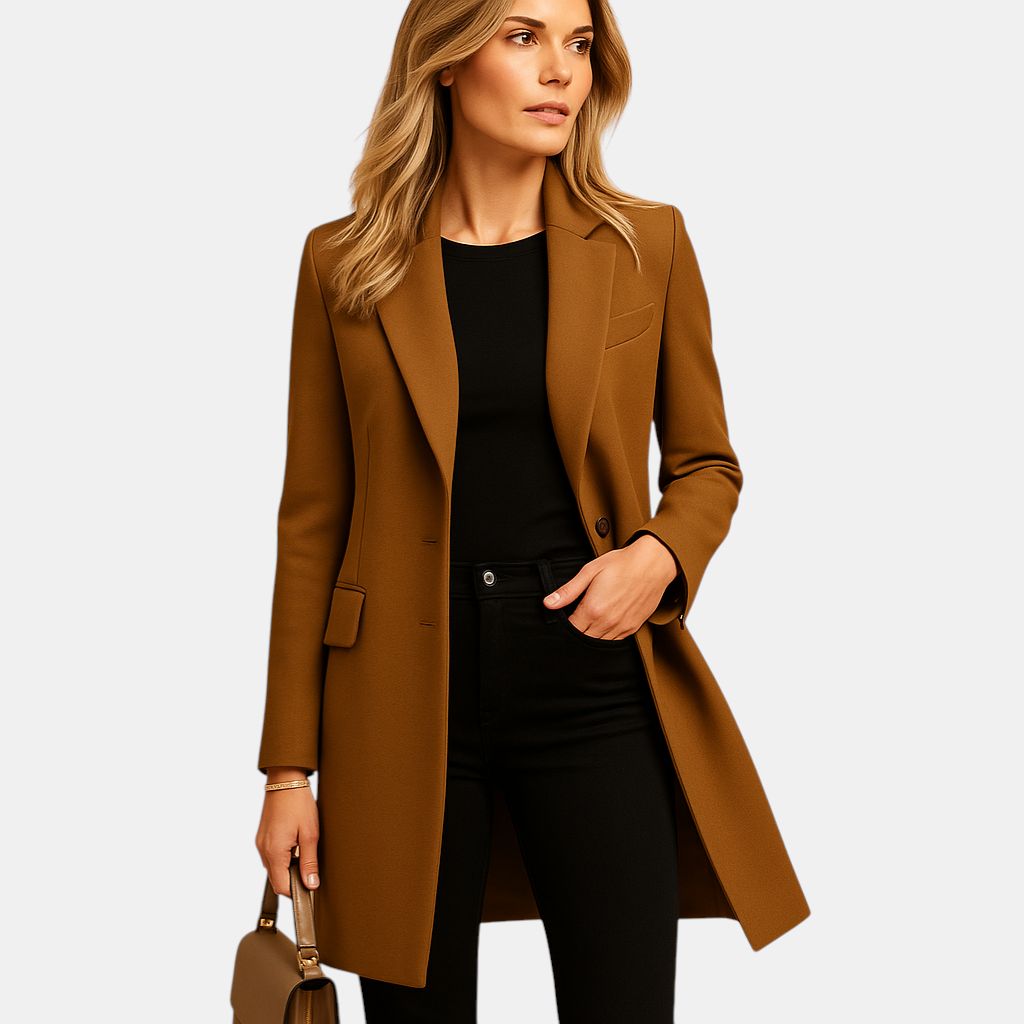 Double-breasted trenchcoat voor dames met getailleerde pasvorm en klassieke details. Elegant, veelzijdig en ideaal voor werk of dagelijks gebruik.