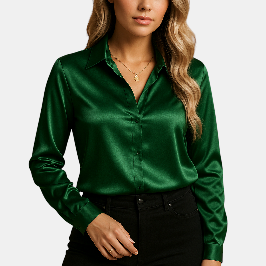 Tijdloze damesblouse met klassieke pasvorm en lichte stof, geschikt voor werk en dagelijkse gelegenheden