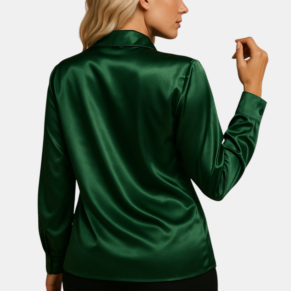 Tijdloze damesblouse met klassieke pasvorm en lichte stof, geschikt voor werk en dagelijkse gelegenheden