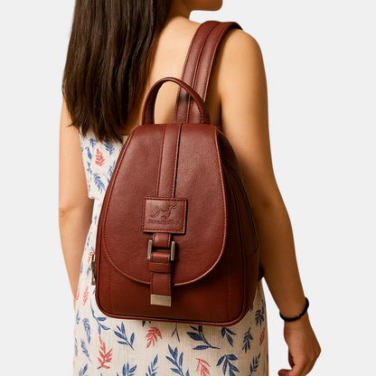 Elegante dames rugzak met minimalistisch design en stevig model, ideaal voor dagelijks gebruik, werk en reizen.