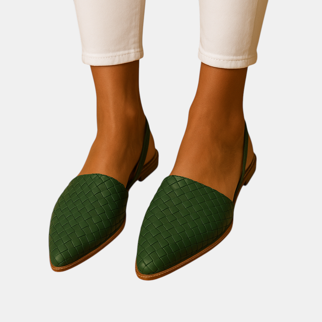 Luxueuze stijlvolle damesflats met gesloten geweven neus en ademende pasvorm, ideaal voor werk of dagelijkse outfits.