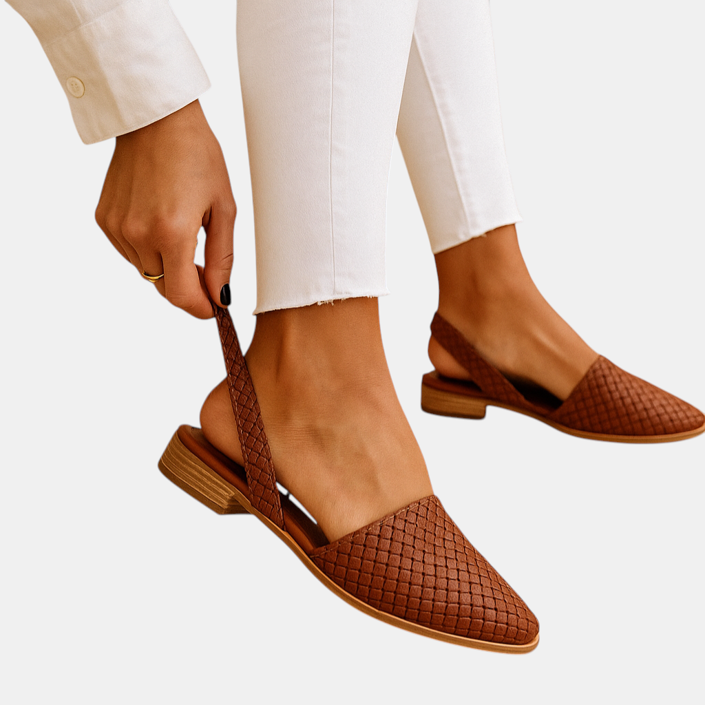 Luxueuze stijlvolle damesflats met gesloten geweven neus en ademende pasvorm, ideaal voor werk of dagelijkse outfits.