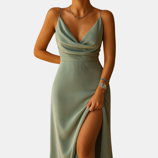 Elegante maxi jurk dames met V-hals | Yara