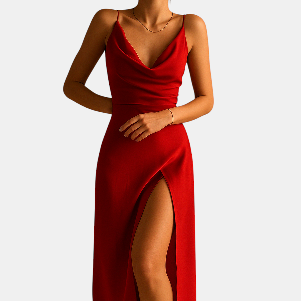 Elegante maxi jurk dames met V-hals | Yara