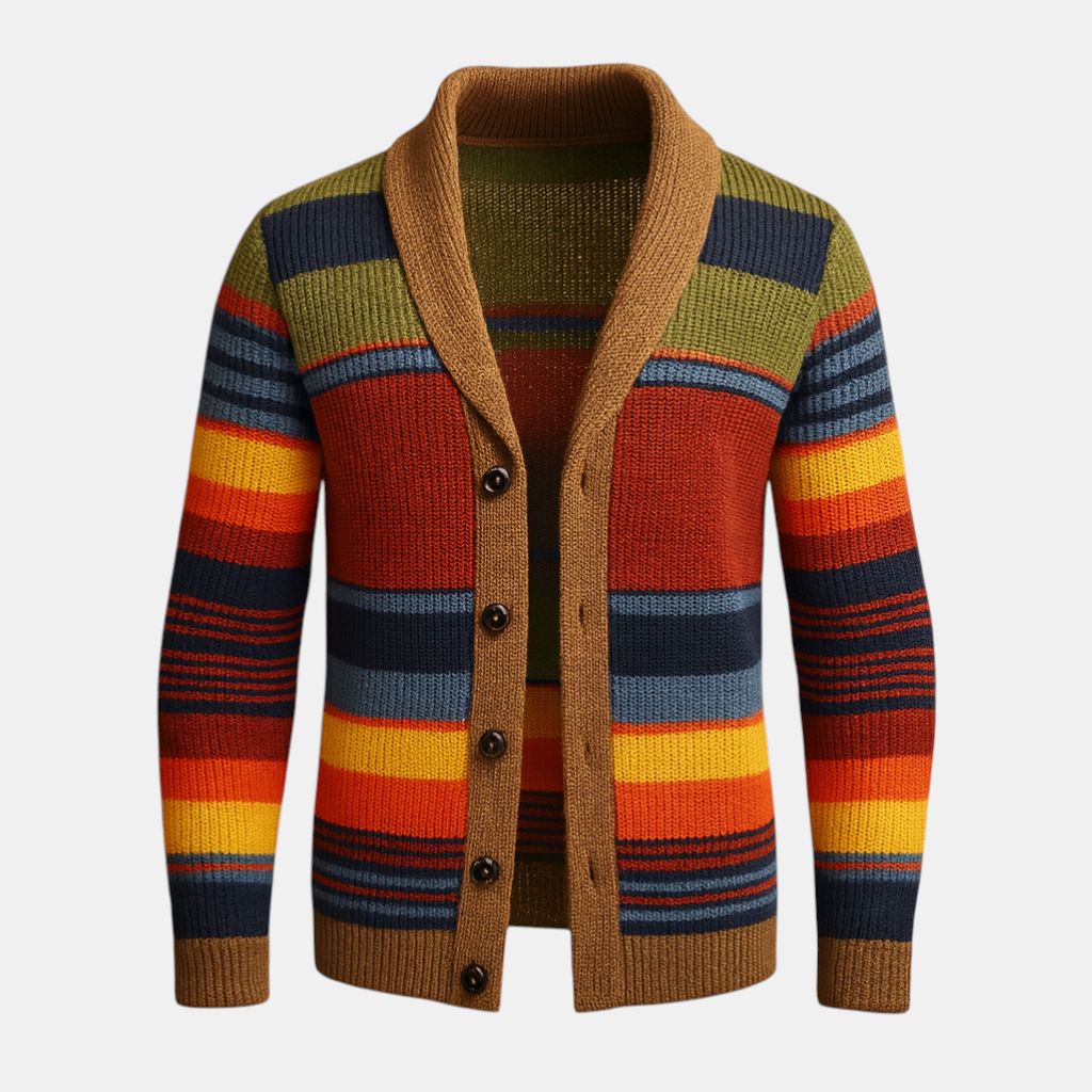 Gebreid vintage heren vest met knopen, grof gebreid en comfortabel. Ideaal voor casual en formele looks in de herfst en winter.