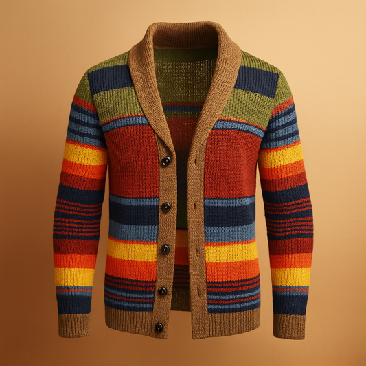 Gebreid vintage heren vest met knopen, grof gebreid en comfortabel. Ideaal voor casual en formele looks in de herfst en winter.
