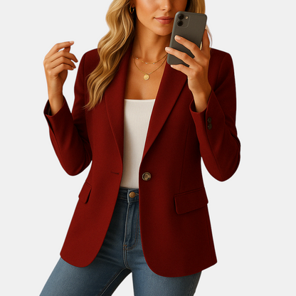 Getailleerde damesblazer met stretch en klassieke snit, ideaal voor formele gelegenheden, kantoor en casual outfits
