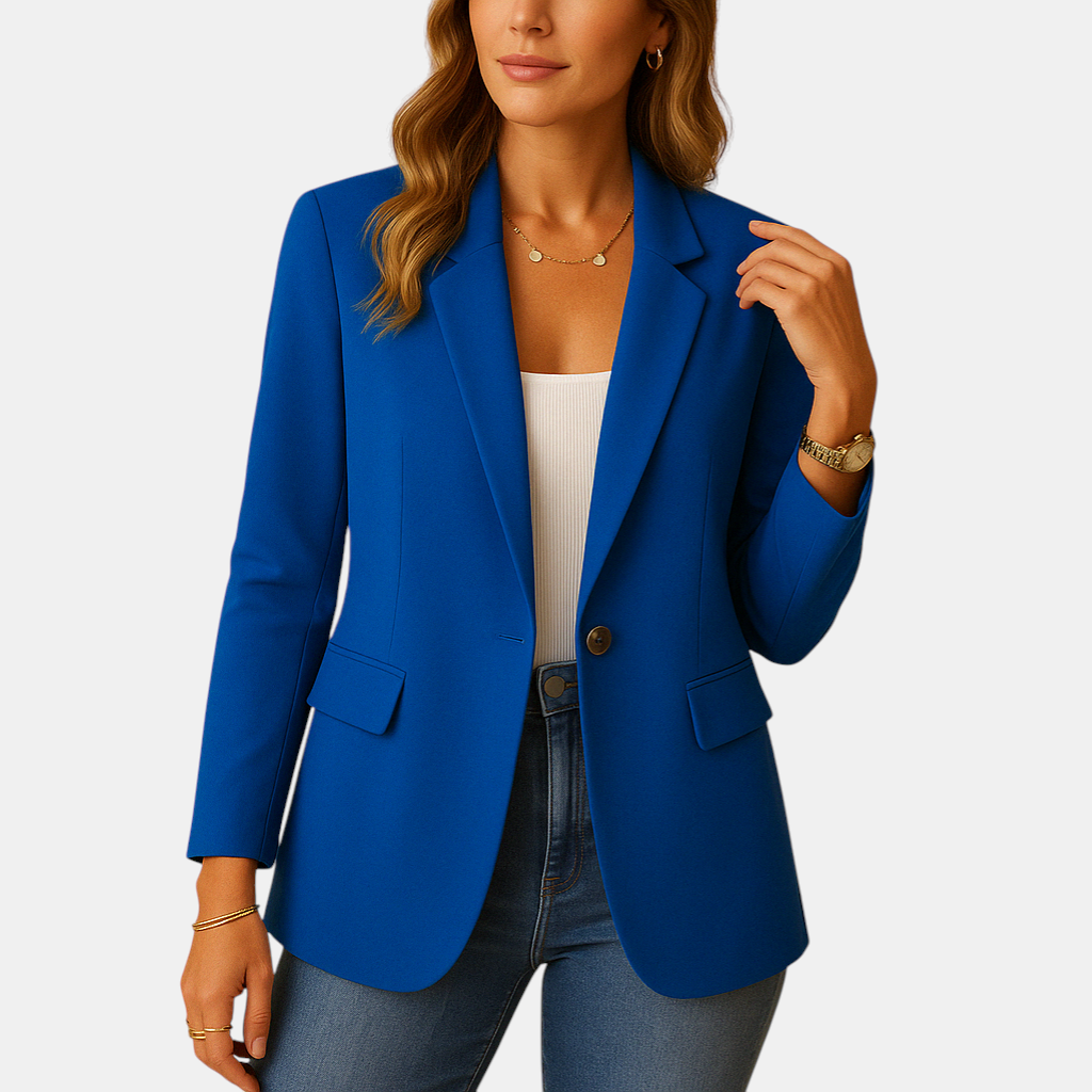 Getailleerde damesblazer met stretch en klassieke snit, ideaal voor formele gelegenheden, kantoor en casual outfits