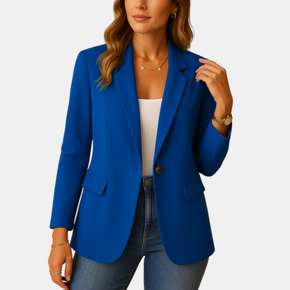 Getailleerde damesblazer met stretch en klassieke snit, ideaal voor formele gelegenheden, kantoor en casual outfits