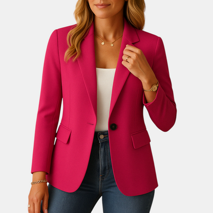 Getailleerde damesblazer met stretch en klassieke snit, ideaal voor formele gelegenheden, kantoor en casual outfits