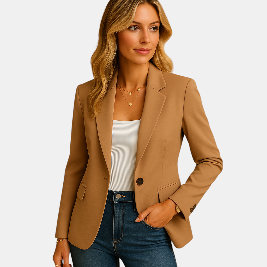 Getailleerde damesblazer met stretch en klassieke snit, ideaal voor formele gelegenheden, kantoor en casual outfits