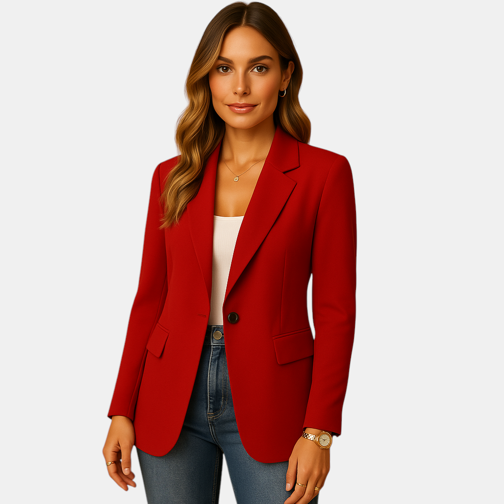 Getailleerde damesblazer met stretch en klassieke snit, ideaal voor formele gelegenheden, kantoor en casual outfits
