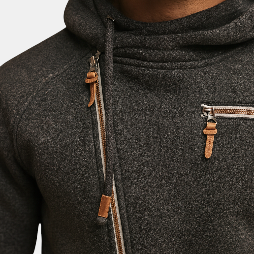 Heren vest met capuchon en praktische zakken, ideaal voor casual en semi-formele looks tijdens de herfst en winter.