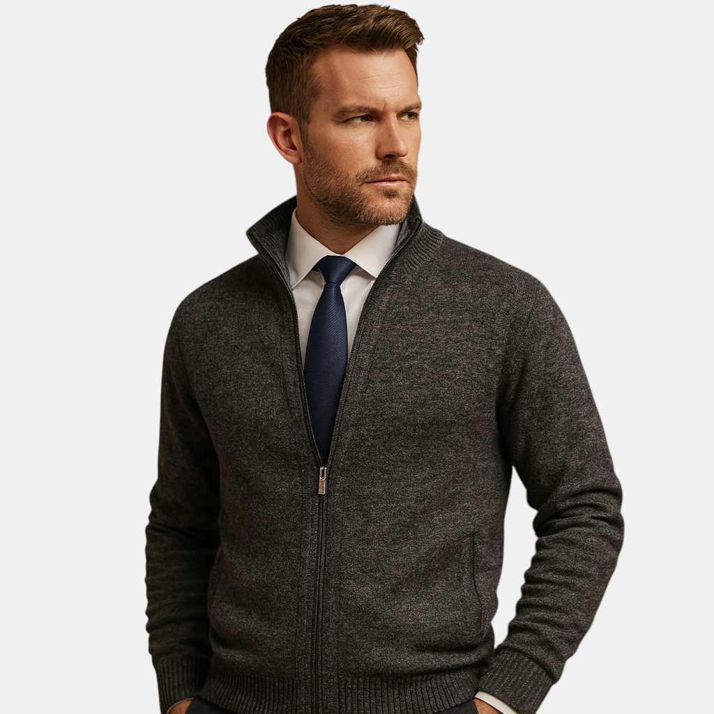 Heren vest met rits in een moderne en comfortabele stijl, ideaal voor casual en sportieve outfits tijdens de herfst en winter.