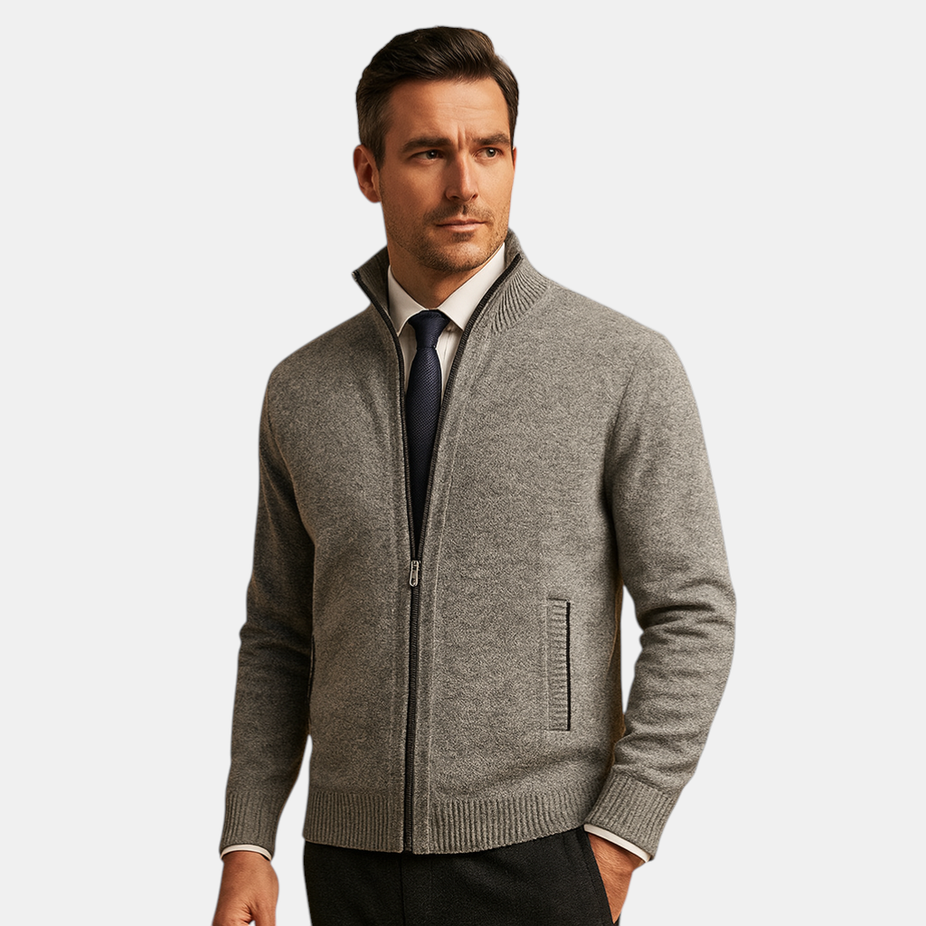 Heren vest met rits in een moderne en comfortabele stijl, ideaal voor casual en sportieve outfits tijdens de herfst en winter.