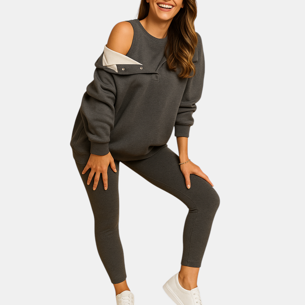 Soft and cozy jogger set for women, designed for ultimate comfort and relaxation at home or outdoors during colder months