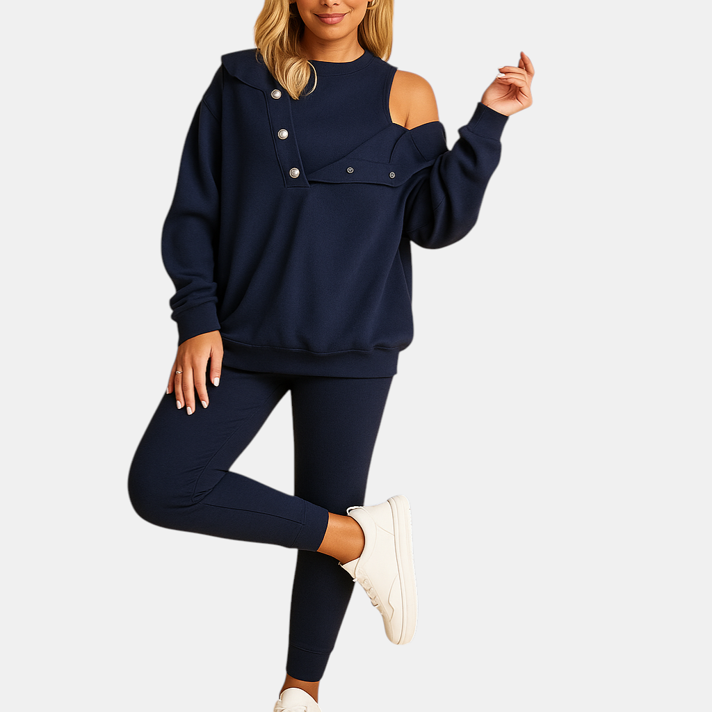 Warm and breathable jogger set for women, ideal for casual wear and everyday activities during fall and winter seasons