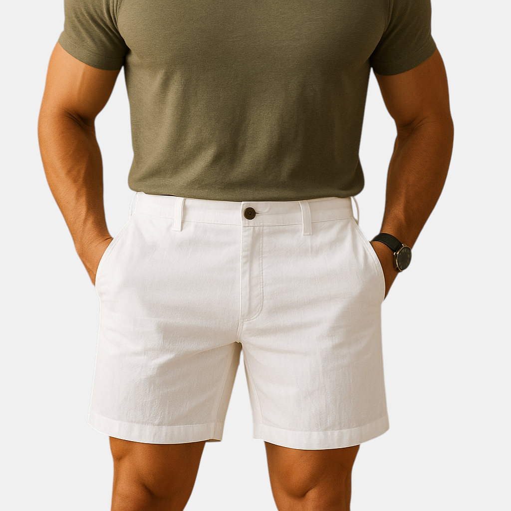 Luxurious Herenshort Floris Ademend Relax Fit, perfect for warm summer days and casual outfits.