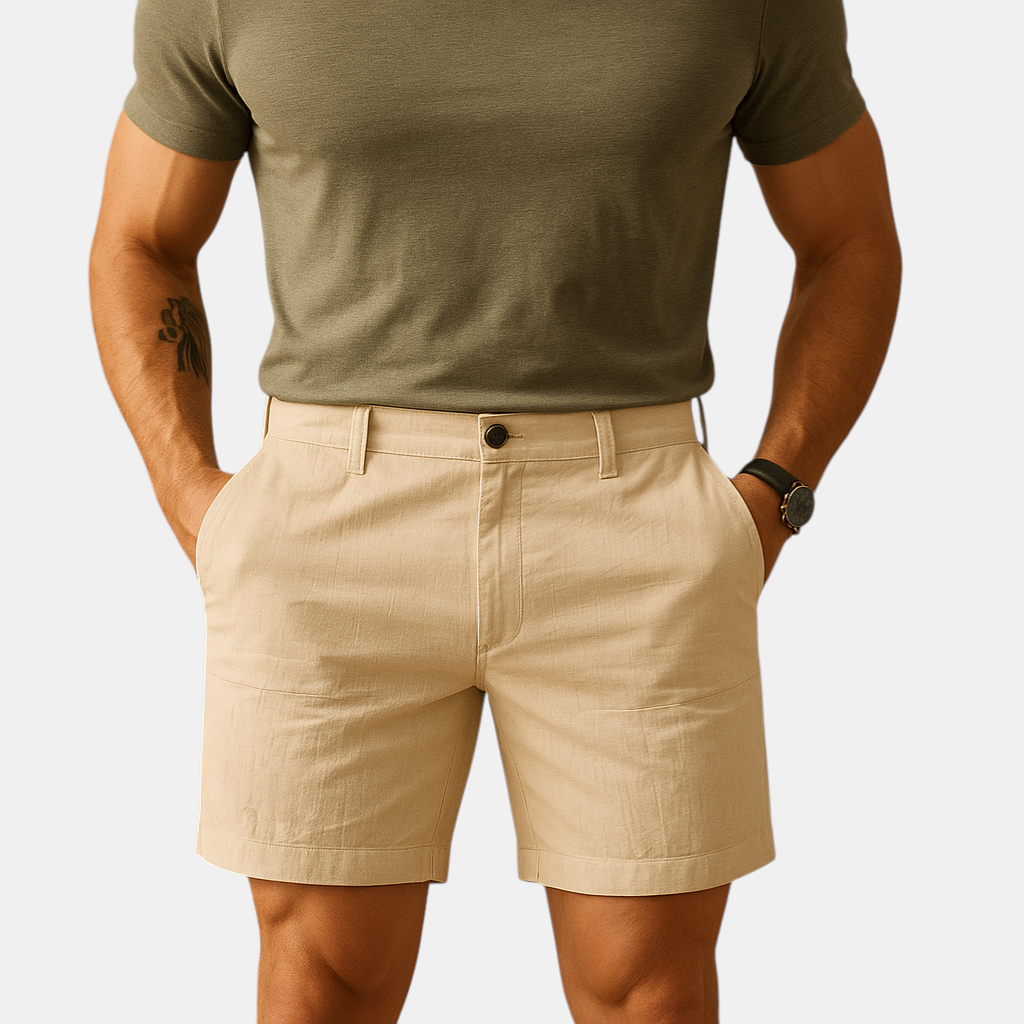 Luxurious Herenshort Floris Ademend Relax Fit in different colors, ideal for warm weather and casual wear.