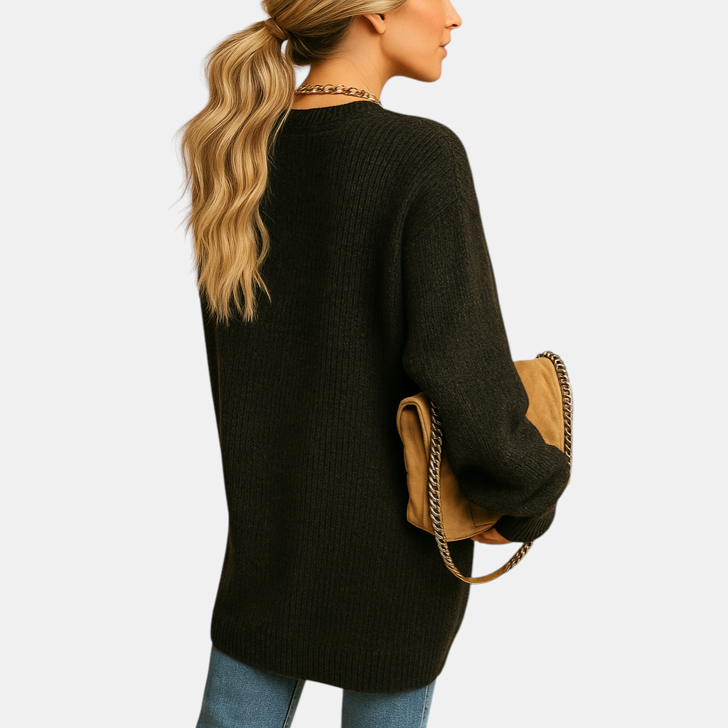 Klassiek gebreid damesvest met open voorkant en lange mouwen. Zacht, warm en perfect voor winter en tussenseizoenen in meerdere kleuren.