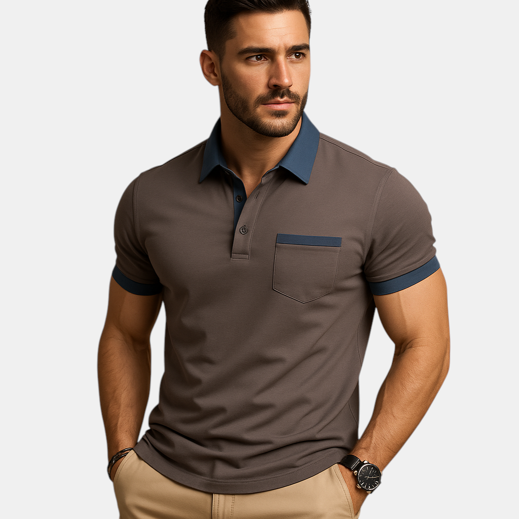 High-quality Raf Classic Fit Polo Shirt in marine blue with classic fit, ideal for formal events and everyday wear.