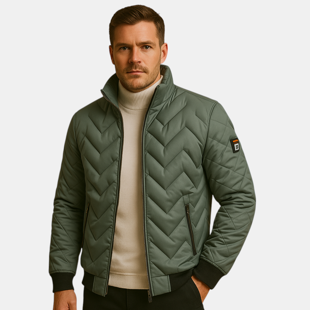 Klassieke pufferjas voor heren met gewatteerd design en comfortabele pasvorm, ideaal voor koude dagen en veelzijdig te combineren.
