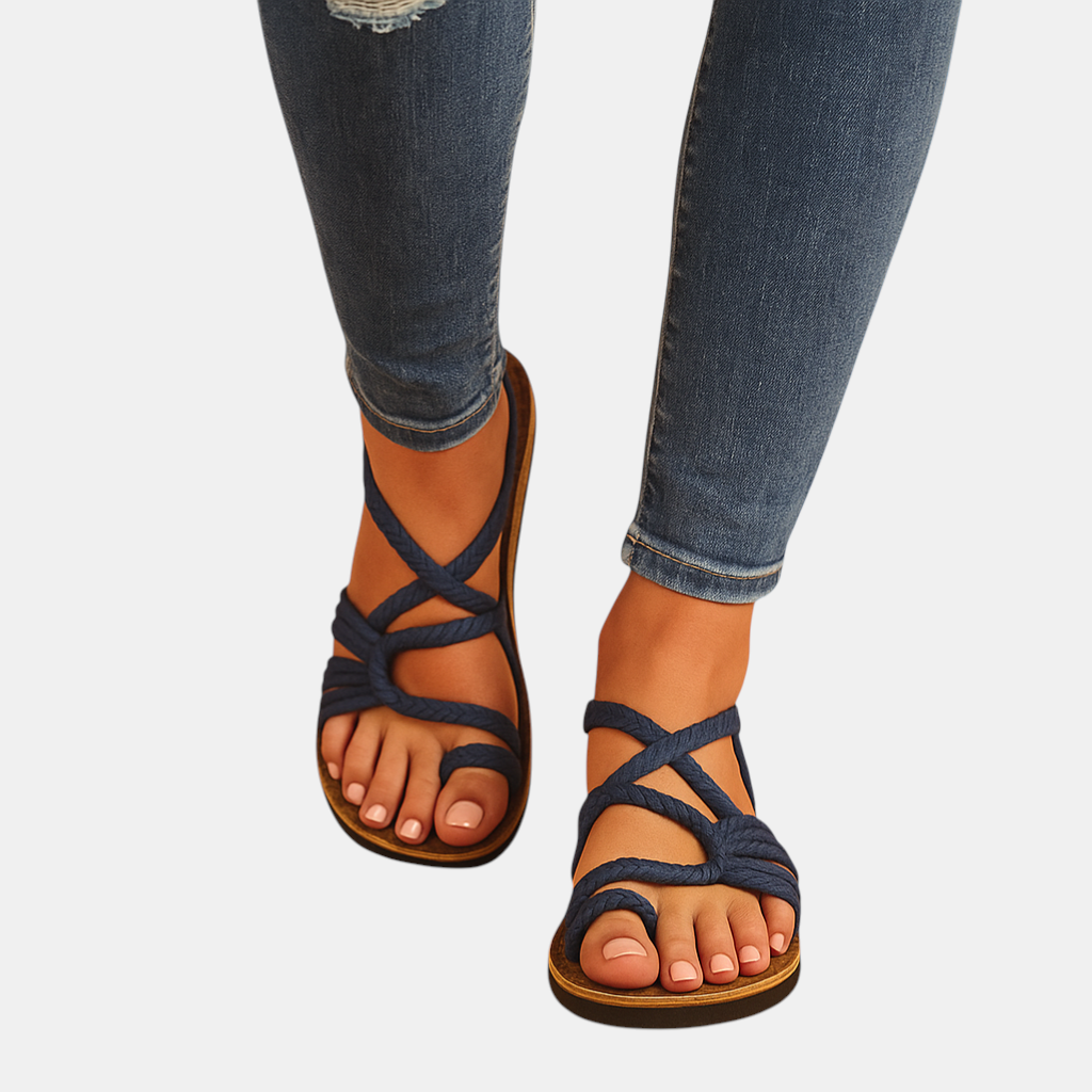 Elegante strand sandalen met verstelbare bandjes en zacht voetbed voor een luxe look