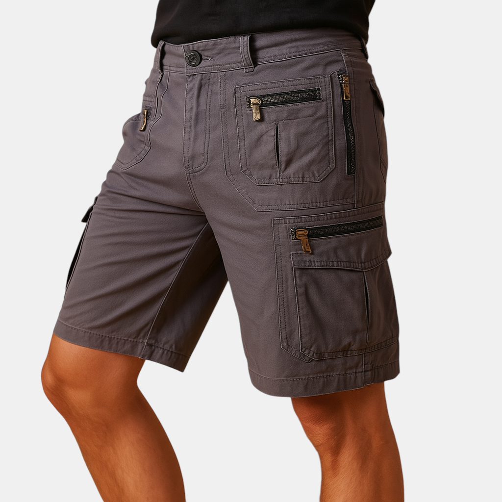 Stijlvolle heren cargoshort tot op de knie met meerdere zakken voor outdoor activiteiten en reizen