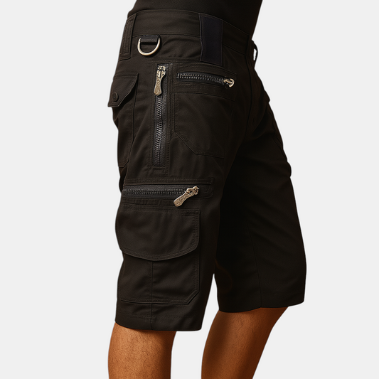 Effen kleuren cargoshort voor heren met comfortabele pasvorm en duurzaam ontwerp