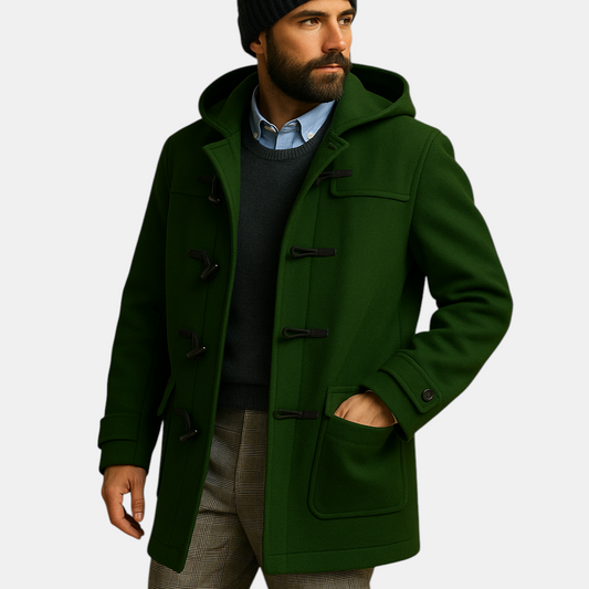 Lange heren winterjas met warme voering, comfortabele pasvorm en stijlvolle snit, ideaal voor werk, wandelen en dagelijks gebruik.