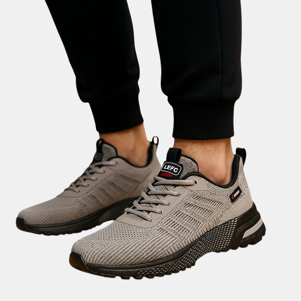 Lichtgewicht sportschoenen voor heren in oranje, grijs of groen met ademend ontwerp, comfortabele pasvorm en moderne uitstraling – ideaal voor dagelijks gebruik.