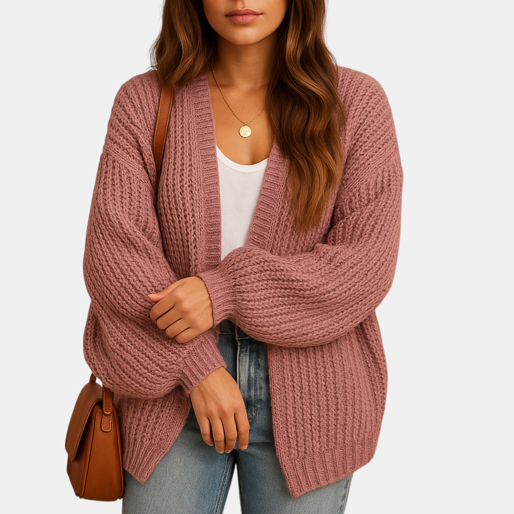 Casual damesvest met open voorkant, ademende stof en losvallende pasvorm, ideaal voor laagjes in lente, herfst en winter