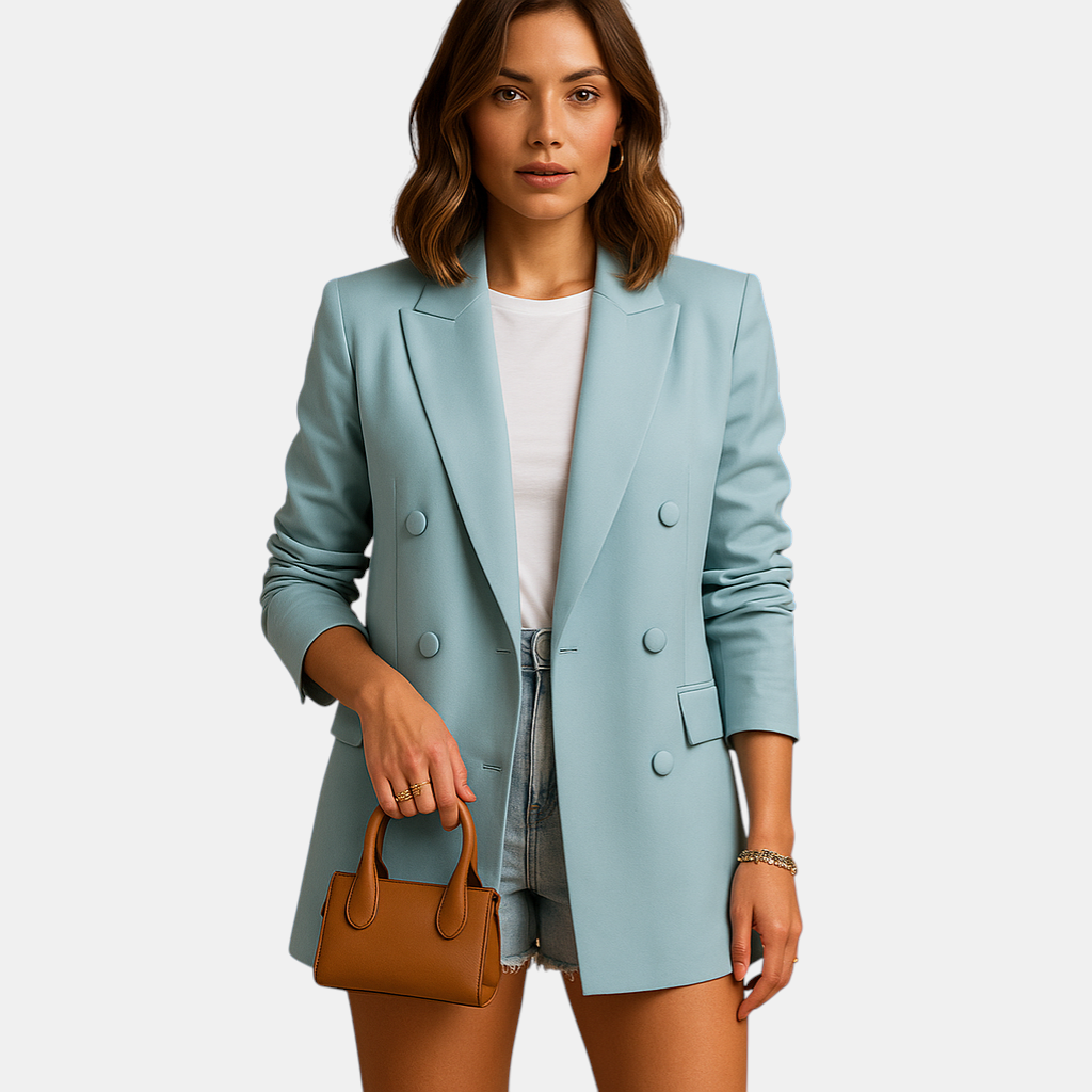 Zakelijke blazer voor dames met losse pasvorm in effen kleur, ideaal voor werk, vergaderingen of dagelijks gebruik.