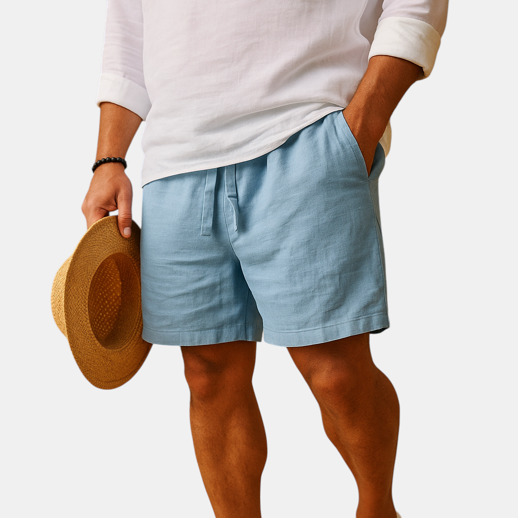 Luxe zomershort voor heren met verstelbare tailleband en zakken in ademend materiaal.