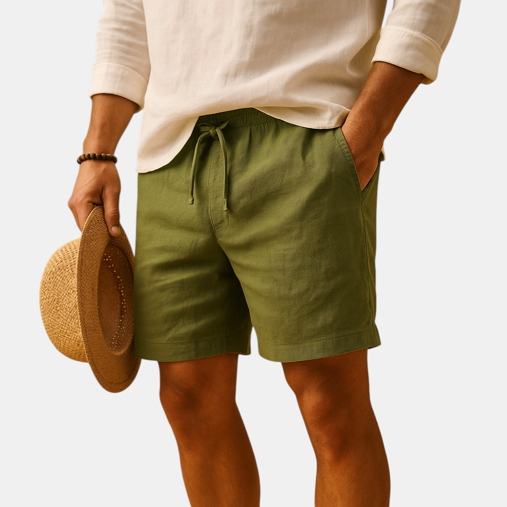 Luxe zomershort voor heren met verstelbare tailleband en zakken in ademend materiaal.