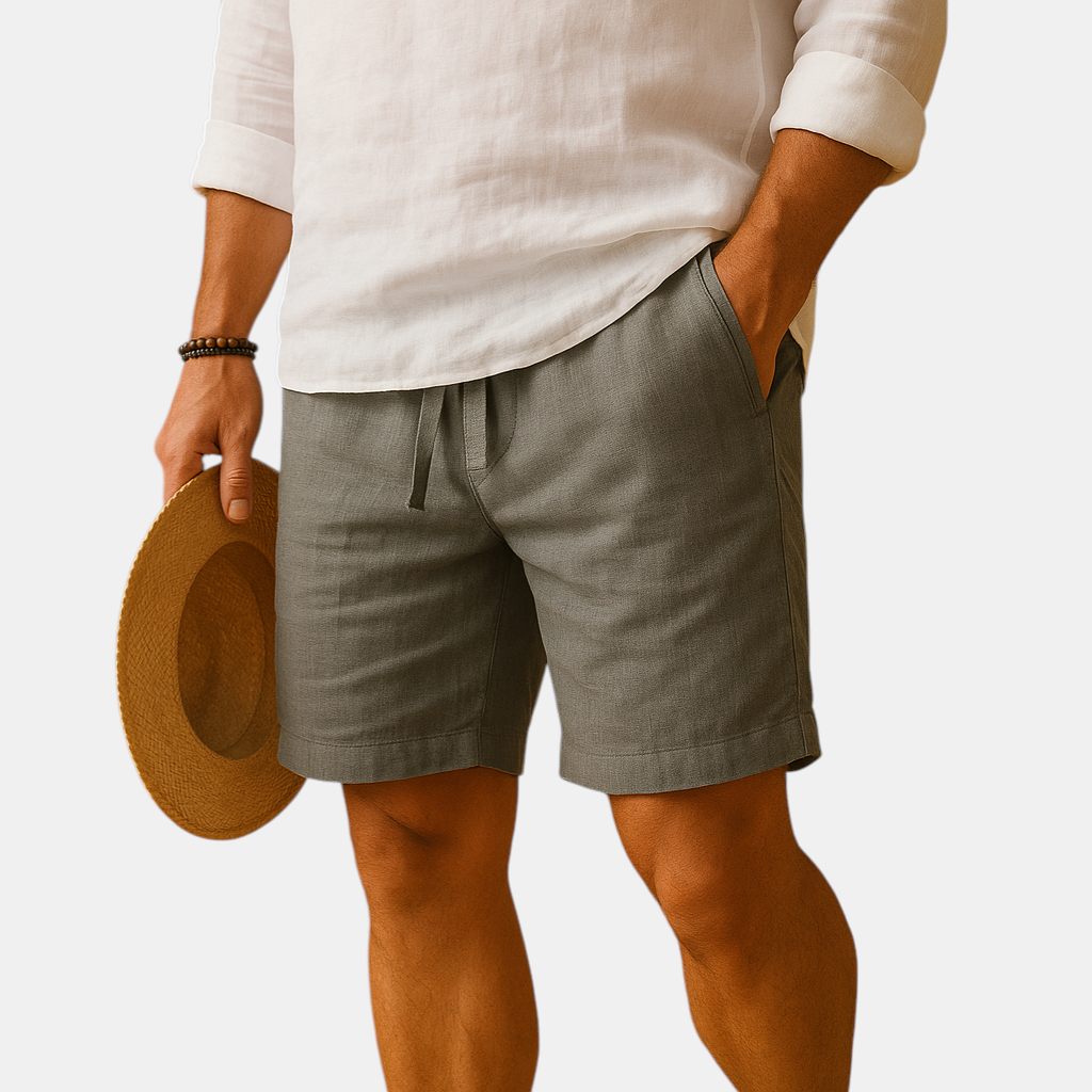 Zomershort voor heren met verstelbare tailleband en zakken, gemaakt van licht ademend materiaal voor strand en vrije tijd