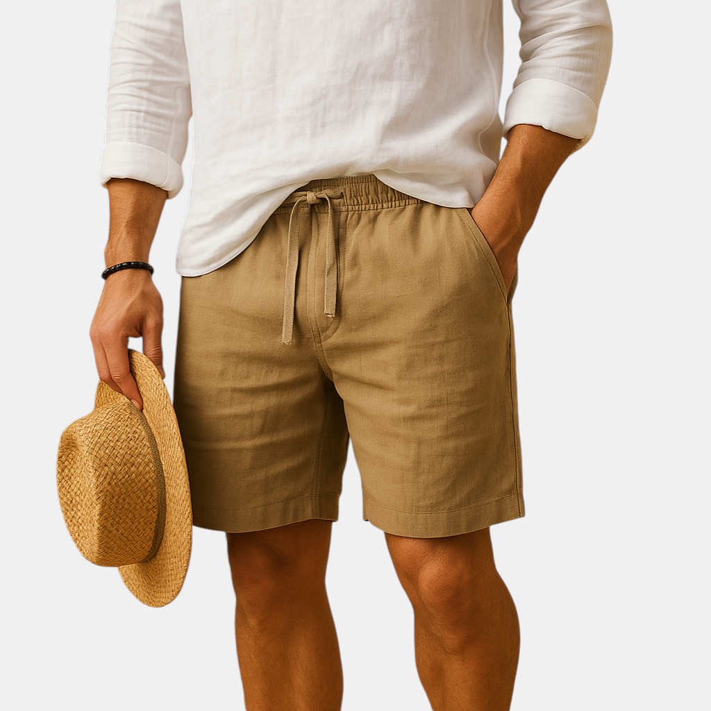 Luxe zomershort voor heren met verstelbare tailleband en zakken in ademend materiaal.