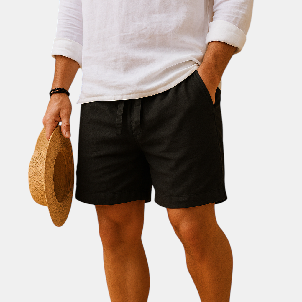 Luxe zomershort voor heren met verstelbare tailleband en zakken in ademend materiaal.