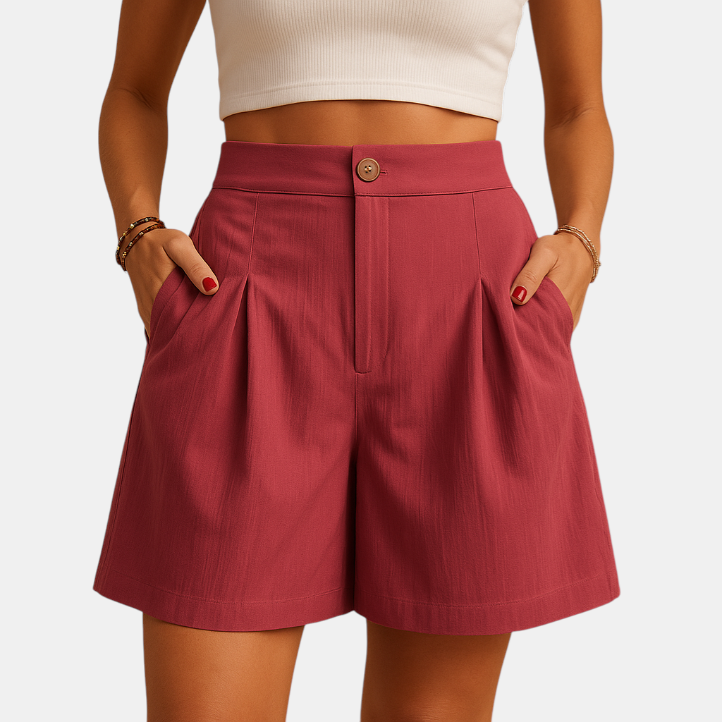Dames korte broek met luchtige stof en moderne snit, ideaal voor zomerse dagen, vakanties of casual outfits
