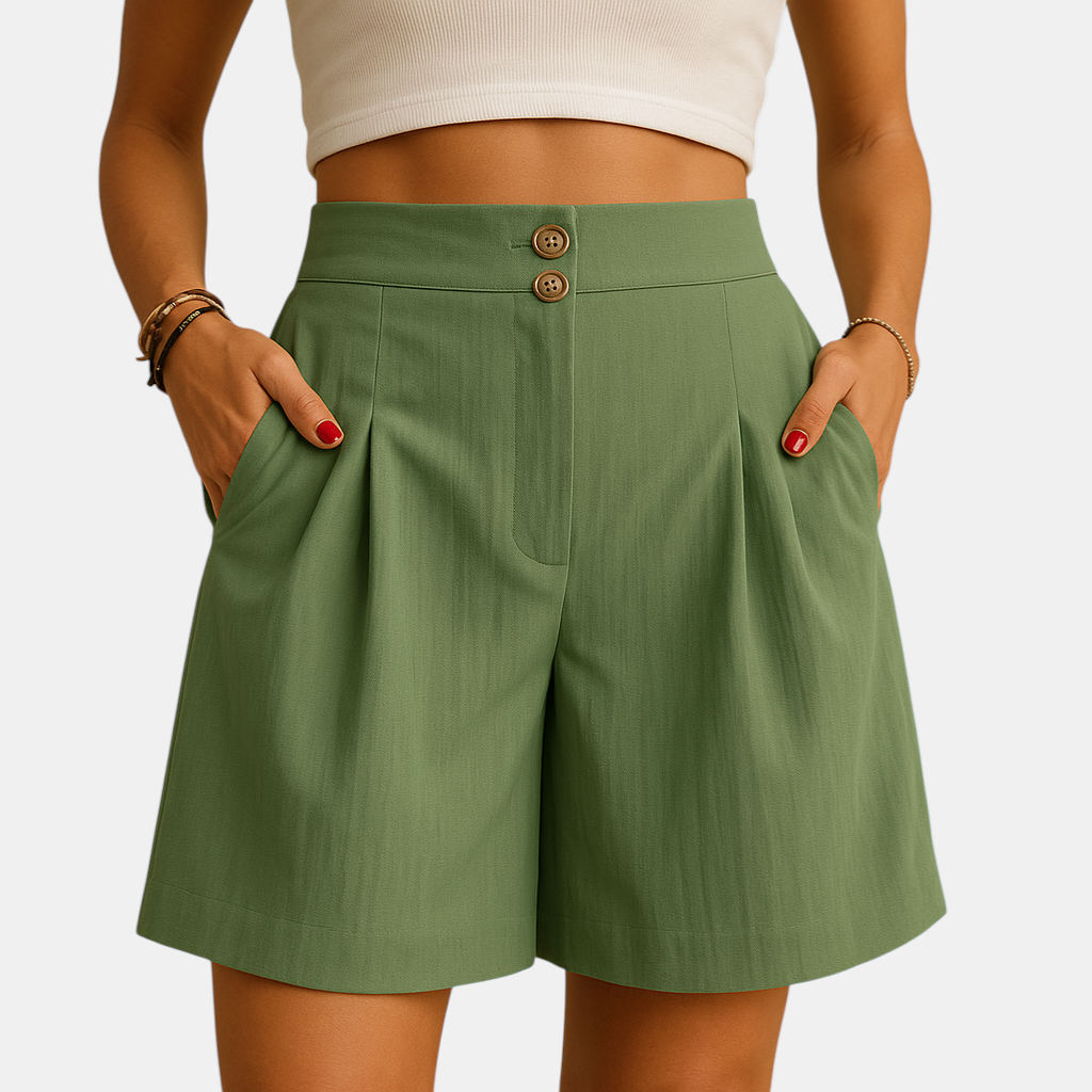 Dames korte broek met luchtige stof en moderne snit, ideaal voor zomerse dagen, vakanties of casual outfits