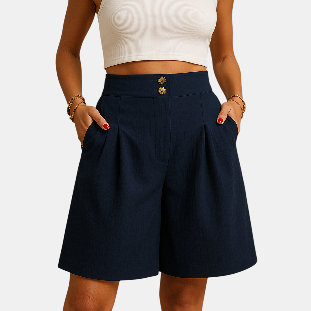 Dames korte broek met luchtige stof en moderne snit, ideaal voor zomerse dagen, vakanties of casual outfits
