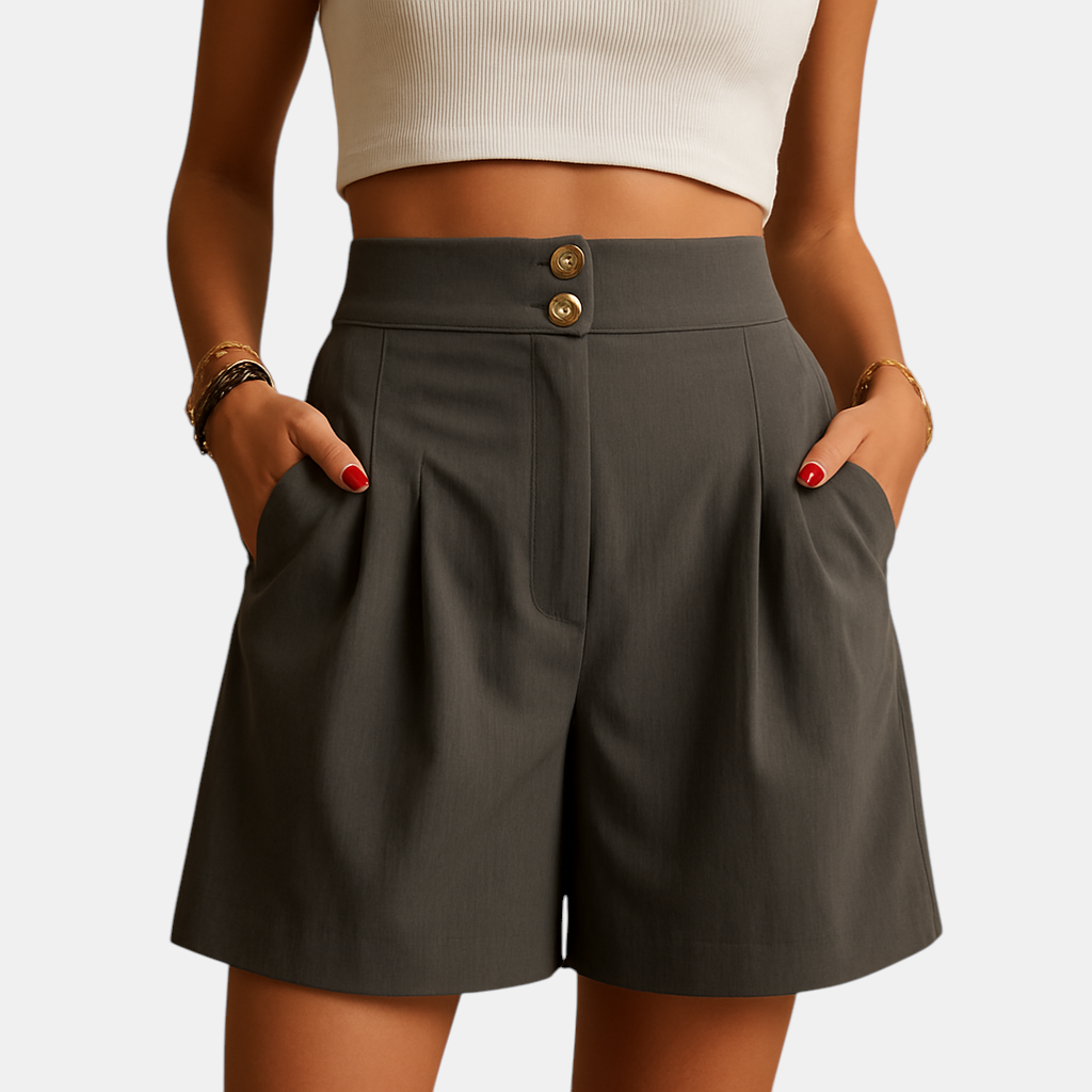 Dames korte broek met luchtige stof en moderne snit, ideaal voor zomerse dagen, vakanties of casual outfits
