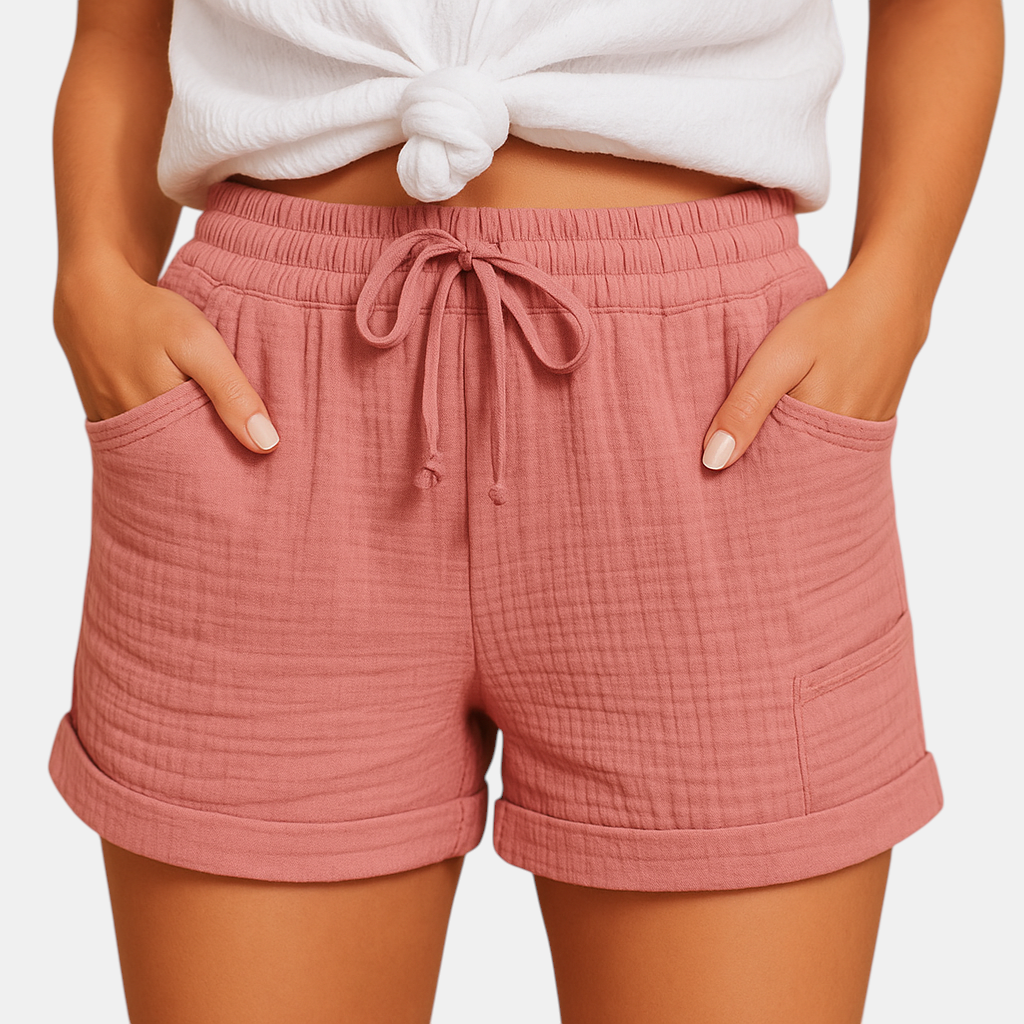Luchtige zomershort voor dames met losse snit en ademend materiaal, perfect voor warme dagen, vakanties of een relaxte strandlook