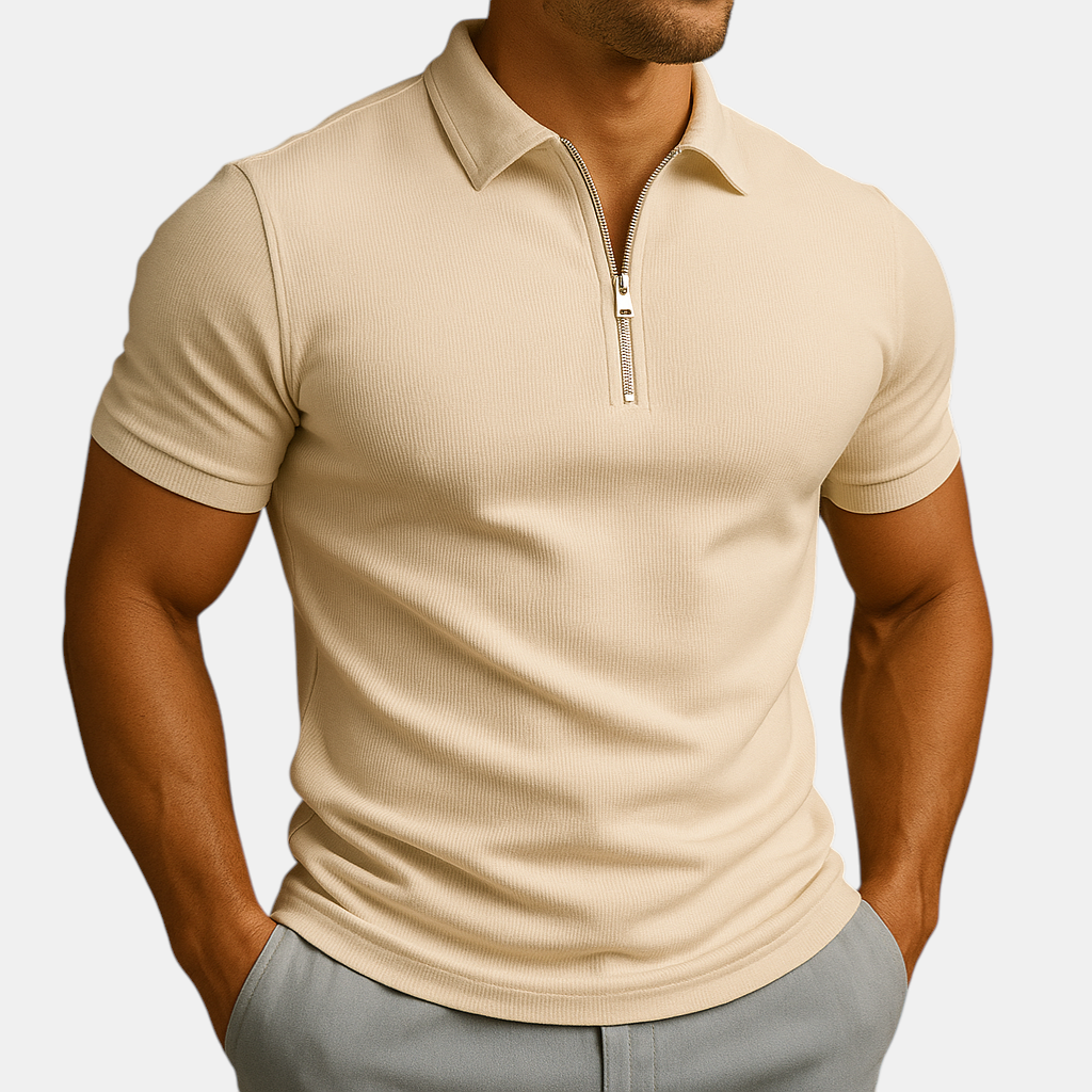 Moderne herenpolo met ritssluiting, geur- en vlekwerend, ideaal voor werk en casual gelegenheden.