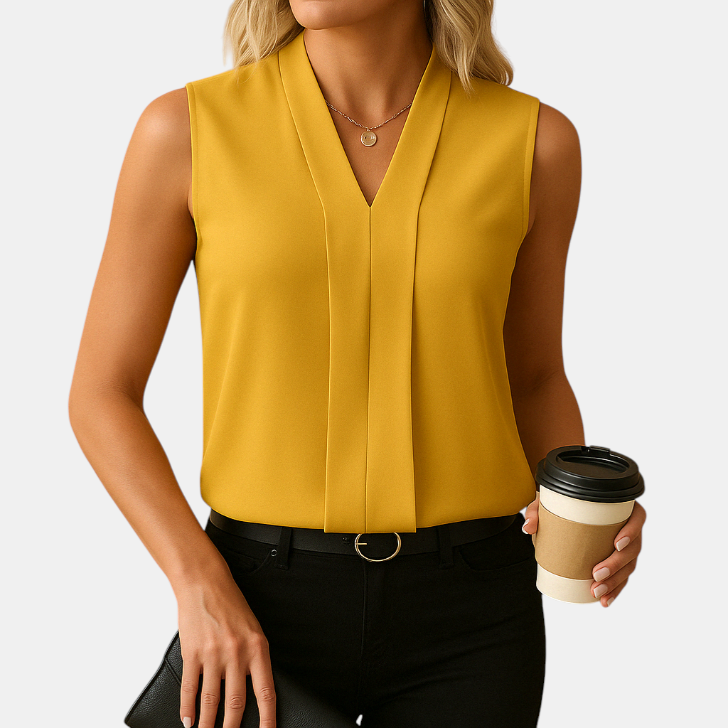 Dames zomertop zonder mouwen met luchtige pasvorm en ademende stof, perfect voor casual of chique zomerse looks