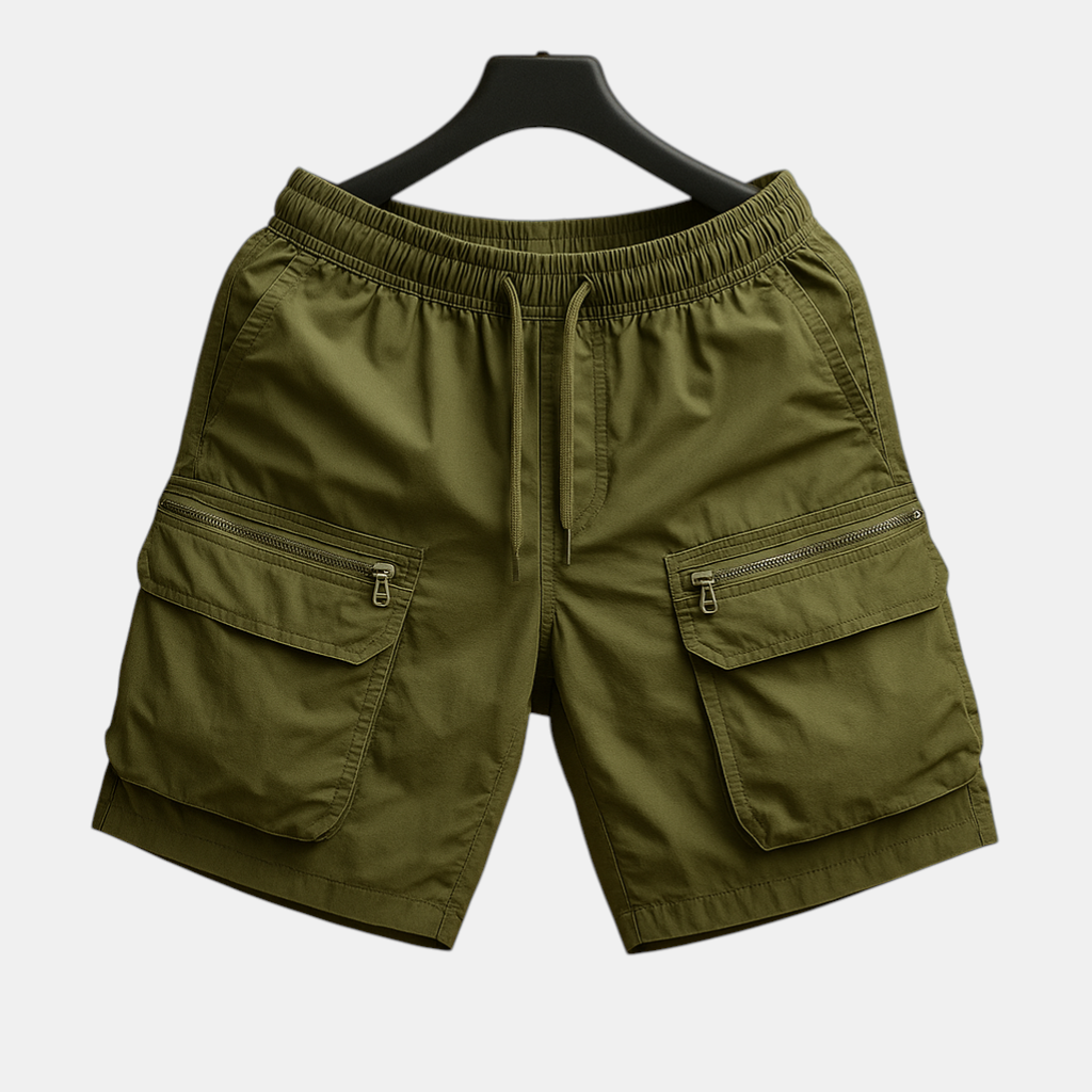 Elegant oversized heren cargo shorts made of quick-drying nylon with multiple pockets