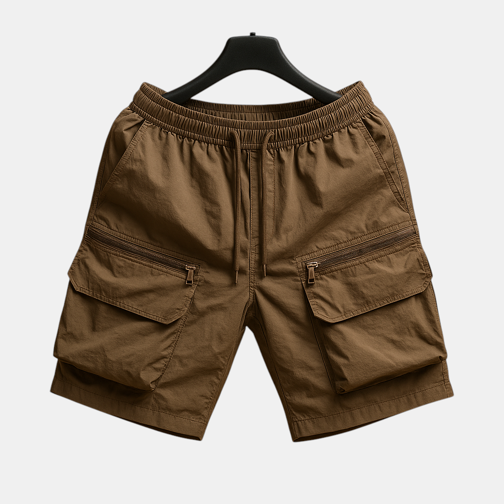 Elegant oversized heren cargo shorts made of quick-drying nylon with multiple pockets