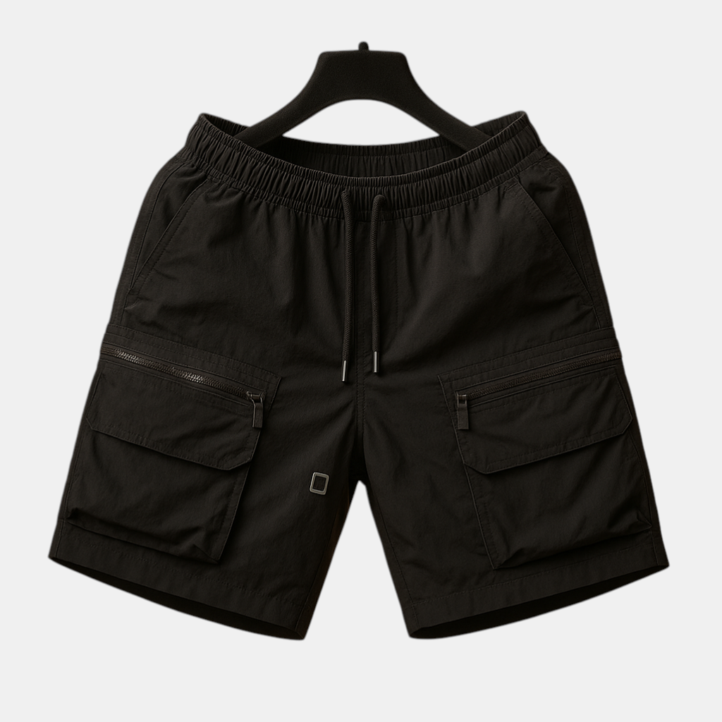 Elegant oversized heren cargo shorts made of quick-drying nylon with multiple pockets