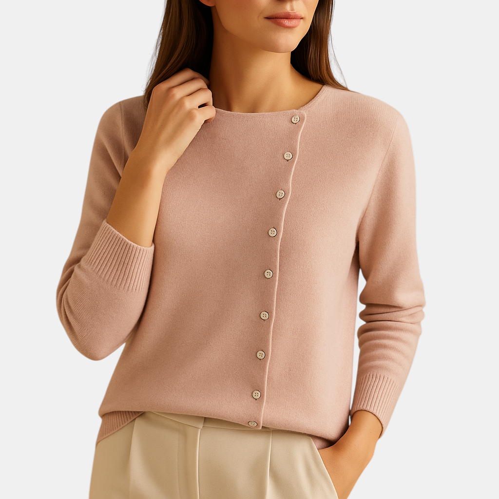 Ronde hals trui voor dames in zachte ademende stof met lange mouwen, verkrijgbaar in diverse klassieke kleuren voor casual en nette looks.